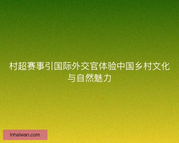 村超赛事引国际外交官体验中国乡村文化与自然魅力 村超赛事引国际外交官体验中国乡村文化与自然魅力